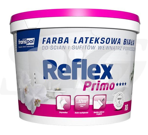 Farba lateksowa wewnętrzna FRANSPOL REFLEX PRIMO 10 l (44 szt./paleta) 