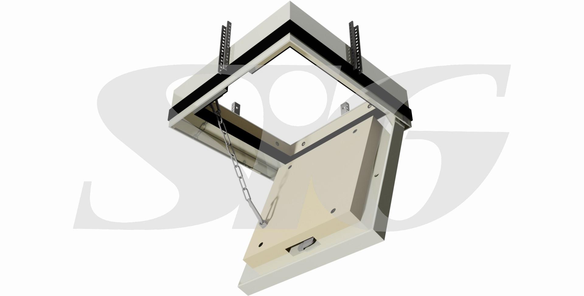 Klapa rewizyjna przeciwpożarowa RIGIPS EI60 600/600 mm (658/658 mm), głębokość 70 mm 